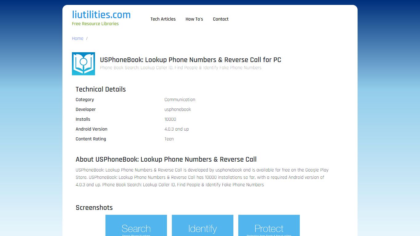 USPhoneBook: Lookup Phone Numbers & Reverse Call for PC